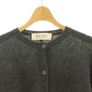 MARNI ウールカシミヤ バックリボン カーディガン ニット 40 グレー