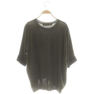 MARNI ウールアルパカ ドルマンニットプルオーバー カットソー 七分袖 40 ダークカーキ /DF OS