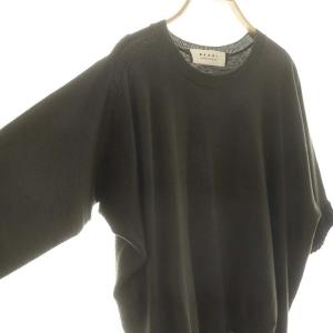 MARNI ウールアルパカ ドルマンニットプルオーバー カットソー 七分袖 40 ダークカーキ /DF OS
