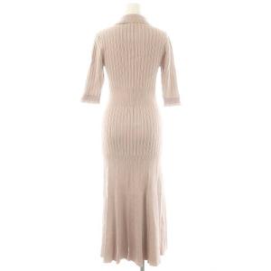 COCO DEAL 24SS モールカラーリブフレンチニットワンピース ロング 五分袖 2 ピンク /NR OS
