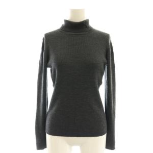ウールシルクリブハイネック プルオーバー ニット 長袖 38 ダークグレー /DF OS