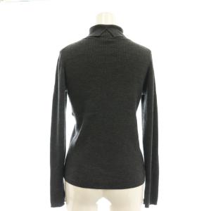 ANAYI ウールシルクリブハイネック プルオーバー ニット 長袖 38 ダークグレー /DF OS