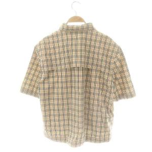 BURBERRY BLUE LABEL ノバチェック半袖ジップアップパーカー ジャケット L ライトベージュ ブラック レッド