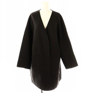 MANTECO PURE ダブルフェイス ハーフコート ノーカラーコート アウター 38 チャコールグレー