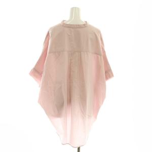 IENA コットンシルクBIGシャツ チュニック ノーカラースキッパー 38 ピンク