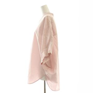 IENA コットンシルクBIGシャツ チュニック ノーカラースキッパー 38 ピンク