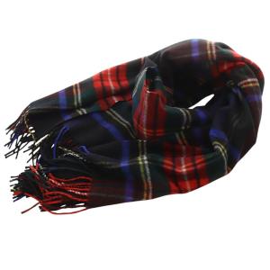 PLST別注 ストール マフラー 大判 グレンチェック カシミヤ フリンジ