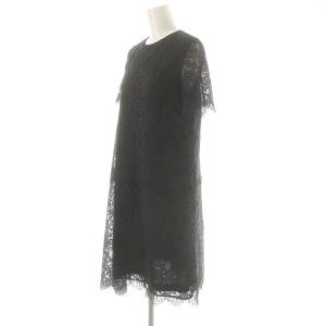 ADORE レース ワンピース ひざ丈 半袖 36 ブラック