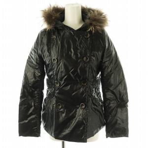 ラクーンファー ダウンジャケット ダウンコート 36 ブラック /DF OS