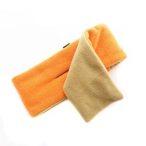 IL BISONTE フリースマフラー ティペット ロゴ刺繍 オレンジ 茶 ブラウン /SB OS