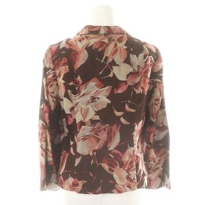 DOLCE&GABBANA セットアップ 花柄 テーラードジャケット タイトスカート ブラウン マルチカラー