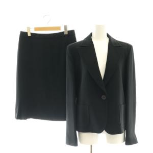スカートスーツ セットアップ ブラックフォーマル テーラードジャケット フレア I40 ブラック