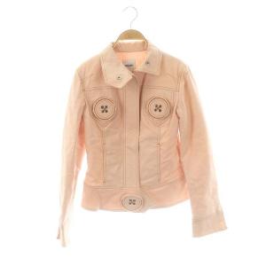 ボタンモチーフ付き 裏地キルティング ジップジャケット I40 ピンク /MI OS