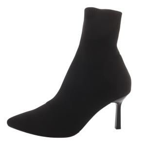 ソフトストレッチニットソックスブーツ ショート ピンヒール L ブラック /YO20