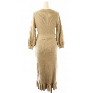 Apuweiser-riche マーメイドリブニットワンピース ベルト付き 2 ライトブラウン /MI OS