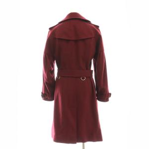 BURBERRY カシミヤ ダブル コート チェスター ベルト付き I38 ワインレッド