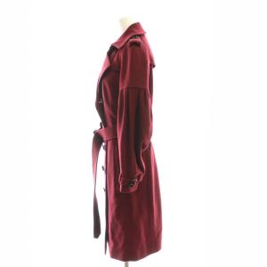 BURBERRY カシミヤ ダブル コート チェスター ベルト付き I38 ワインレッド
