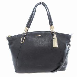 ハンドバッグ ショルダー 2WAY レザー 黒 ブラック /AE