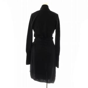 DIANE von FURSTENBERG ウール ニット カシュクールワンピース ラップワンピース ひざ丈 S ブラック