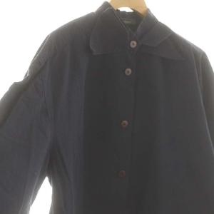 ISSEY MIYAKE 80s 筆タグ 変形衿長袖シャツ コットン M ネイビー /DO OS