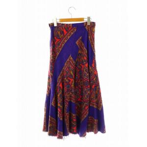 Tao AD2003 ウール 総柄 ロングスカート フレアスカート M マルチカラー