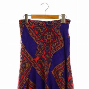 Tao AD2003 ウール 総柄 ロングスカート フレアスカート M マルチカラー