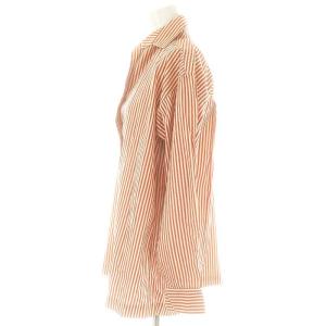 ISSEY MIYAKE 80s 筆タグ ストライプ長袖シャツ チュニック M レッド アイボリー /DO OS