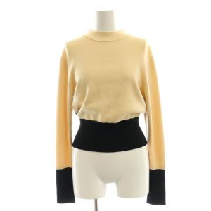 23AW バイカラーモックネックプルオーバー ニット カットソー 2 ベージュ 黒 ブラック /AT OS
