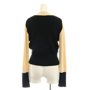 Loulou Willoughby 23AW バイカラーモックネックプルオーバー ニット カットソー 2 ベージュ 黒 ブラック /AT OS