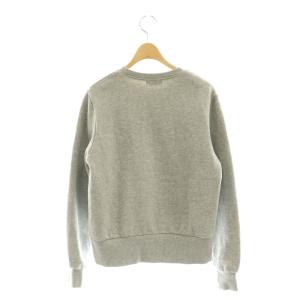 SHIPS any 24AW 手洗い可能 裏起毛 ビジュー クルーネック コンパクト プルオーバー トレーナー F グレー 722-06-0014