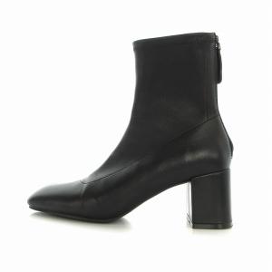 Odette e Odile ストレッチレザーショートブーツ ショート丈 スクエアトゥ 24.5 黒 ブラック /EA OF