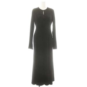 VELOUR GLITTER ONEPIECE ワンピース ベロア ドット 水玉 0 ブラック /ES