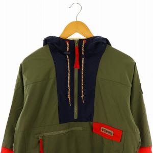 Columbia 撥水プルオーバージャケット ジップアップ M カーキ ネイビー レッド WE0857