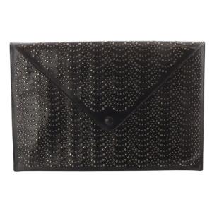 ラウンドスタッズ 装飾クラッチバッグ 黒 ブラック /SR17 SH