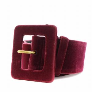 ベルト ハトメ ベルベット レザー ボルドー 151352