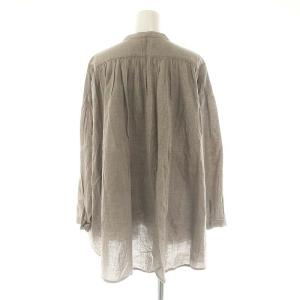 ikkuna / suzuki takayuki ノーカラープルオーバーギャザーブラウス 長袖 1 グレージュ