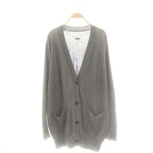 MM6 エルボーパッチ ウールニットカーディガン 長袖 XL グレー /HK OS SH