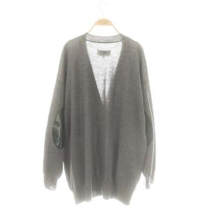 Martin Margiela MM6 エルボーパッチ ウールニットカーディガン 長袖 XL グレー /HK OS SH