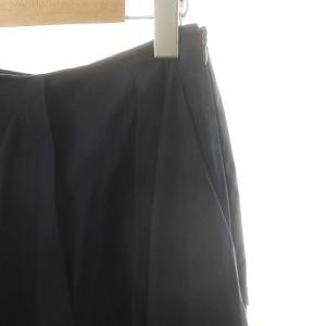 ENFOLD ストレッチコットンレイヤードワイドパンツ イージー 38 ネイビー /DO OS SH