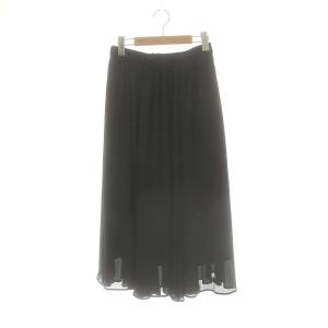 23SS ウエストゴム スカート フレア 32 黒