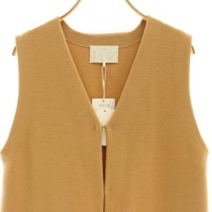 Chesty ファーニットベスト 前開き ロング 1 キャメル マルチカラー /ES OS