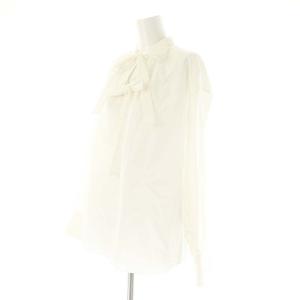 Drawer コットンブロードダブルリボンブラウス 38 ホワイト