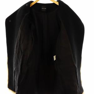 YOKO CHAN YOKOCHAN フェイクファー 切替 コート アウター ウール 36 黒 ブラック /KO OS