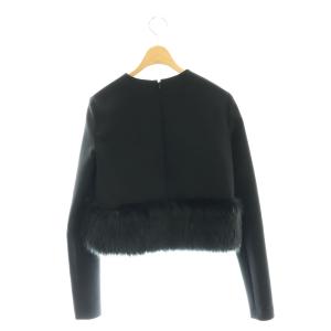 YOKO CHAN YOKOCHAN エコファー付きトップス ブラウス クロップド 長袖 38 ブラック /ES OS