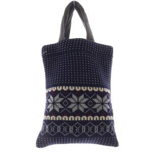 COMME des GARCONS SHIRT アクリルニットハンドバッグ トートバッグ 青 ブルー グレー FN-K2 /SR5