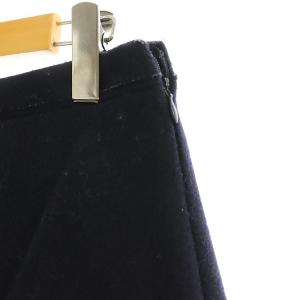 BALENCIAGA 328782 ウールフレアスカート ミニ 34 ネイビー グレー シルク混 /ES OS