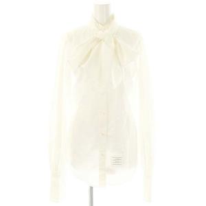 ポプリンクラシックリボンブラウス 40 ホワイト