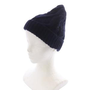 ケーブルニットキャップ ビーニー 帽子 モヘア混 ニット帽 紺 ネイビー MKH051A /SR7