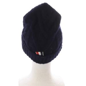 THOM BROWNE ケーブルニットキャップ ビーニー 帽子 モヘア混 ニット帽 紺 ネイビー MKH051A /SR7