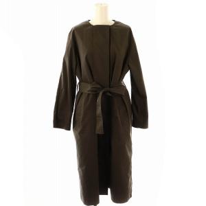 HOWELL YULLI ライナー付きコート ノーカラーコート リボンベルト付き 38 グレー /DF